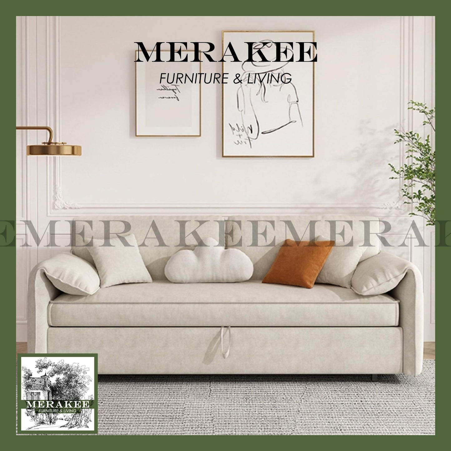 MERAKEE Multi Purpose Sofa Bed Color Solution Living Room Bedroom Furniture XC1961