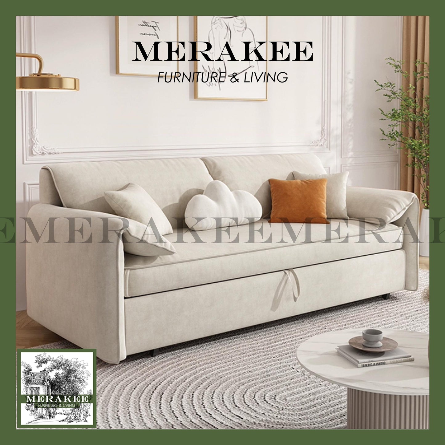 MERAKEE Multi Purpose Sofa Bed Color Solution Living Room Bedroom Furniture XC1961
