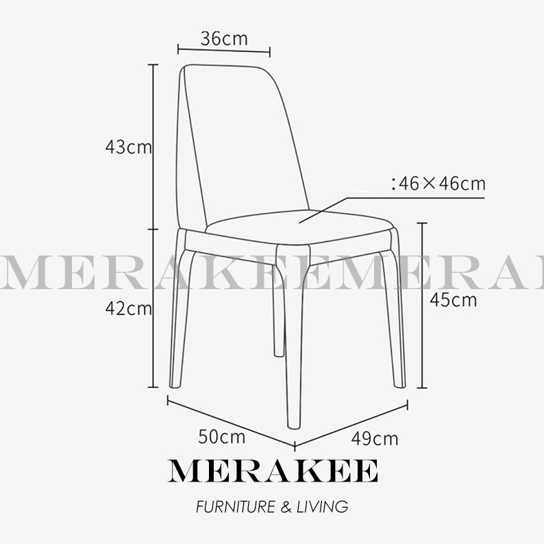 MERAKEE Dining Chair PU Leather Solid Wood Frame Dining Room Furniture JCY006