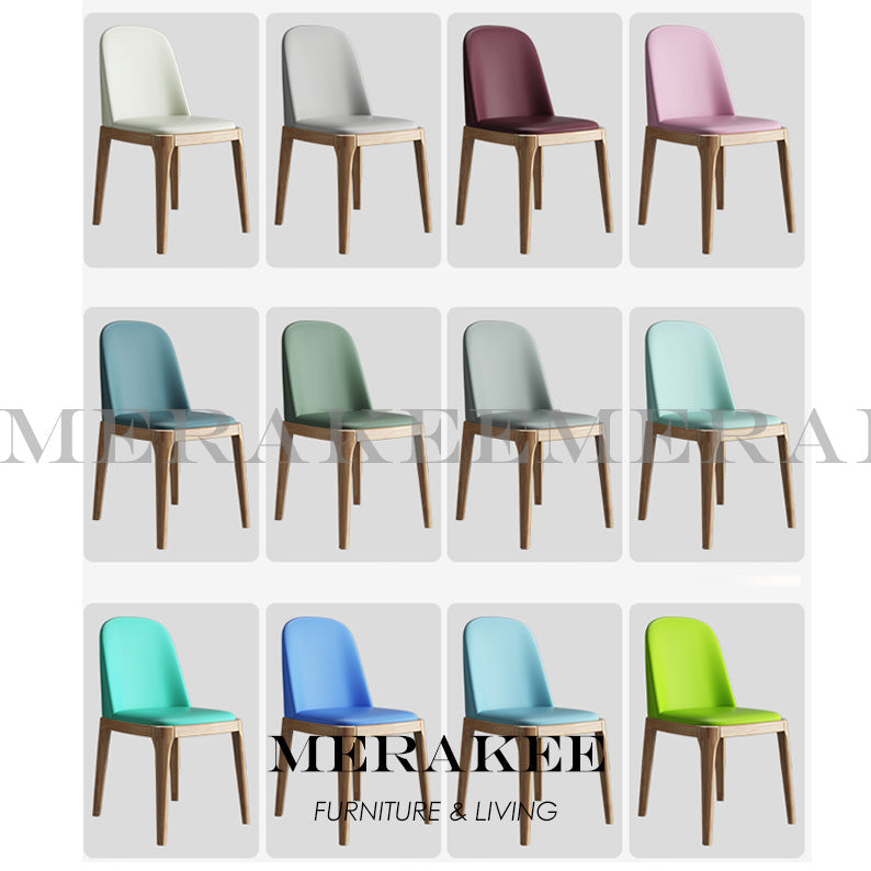 MERAKEE Dining Chair PU Leather Solid Wood Frame Dining Room Furniture JCY006