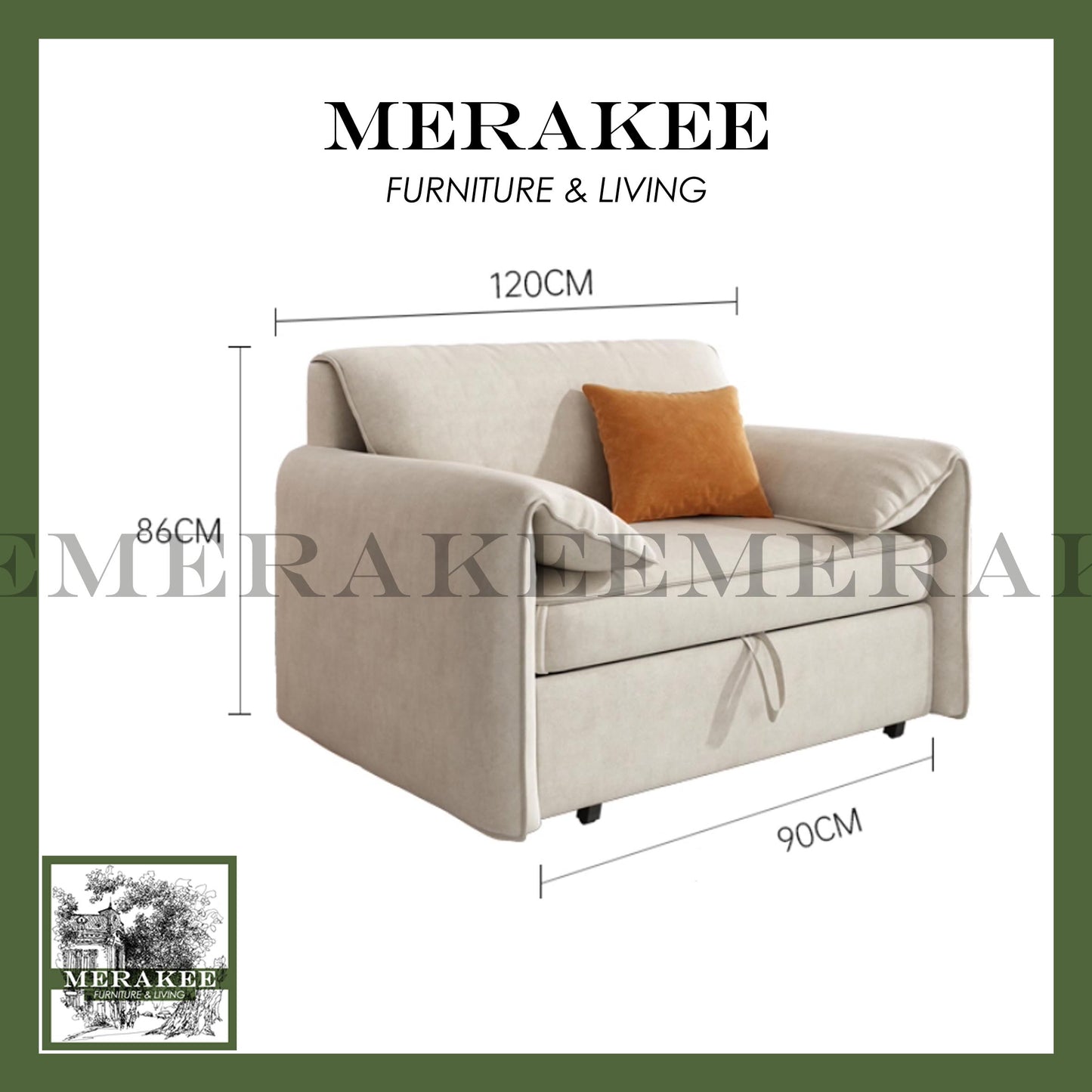 MERAKEE Multi Purpose Sofa Bed Color Solution Living Room Bedroom Furniture XC1961