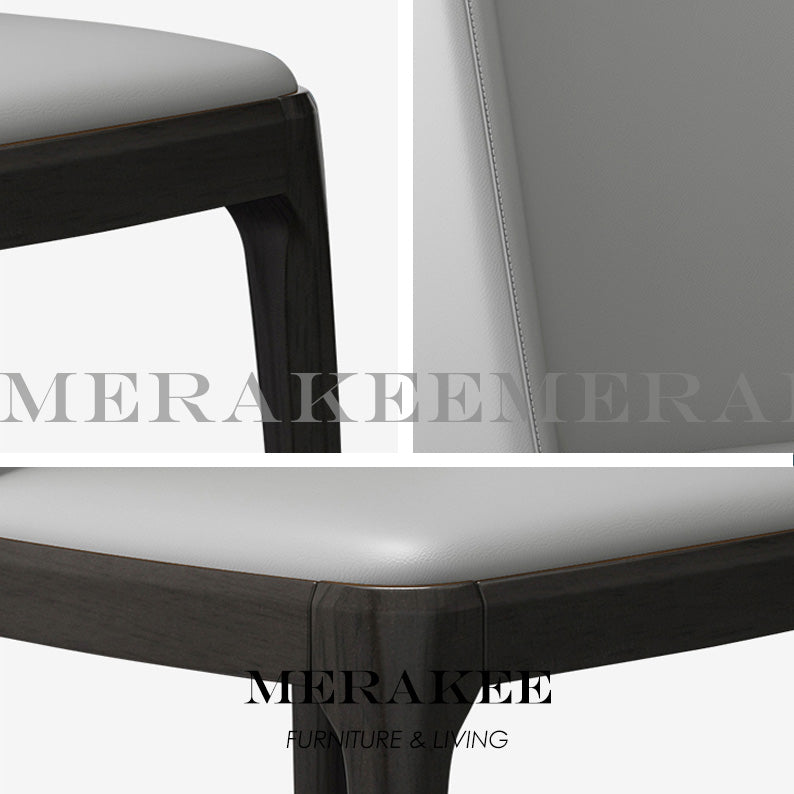 MERAKEE Dining Chair PU Leather Solid Wood Frame Dining Room Furniture JCY006