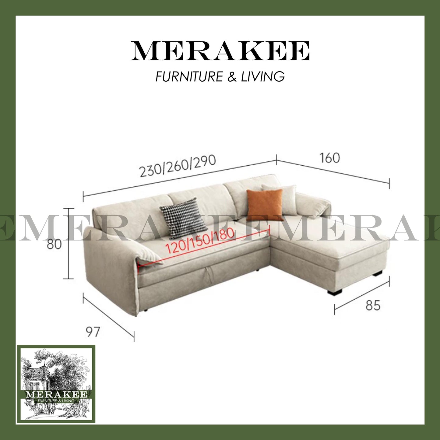 MERAKEE Multi Purpose Sofa Bed Color Solution Living Room Bedroom Furniture XC1961