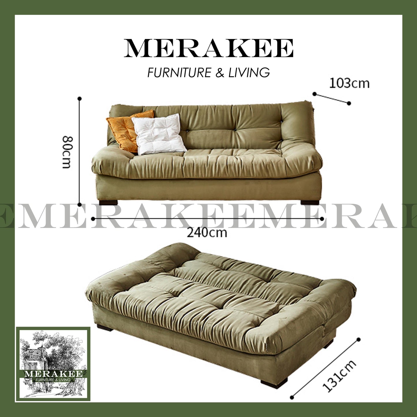 MERAKEE Multi Purpose Sofa Bed Color Solution Living Room Bedroom Furniture XC3856