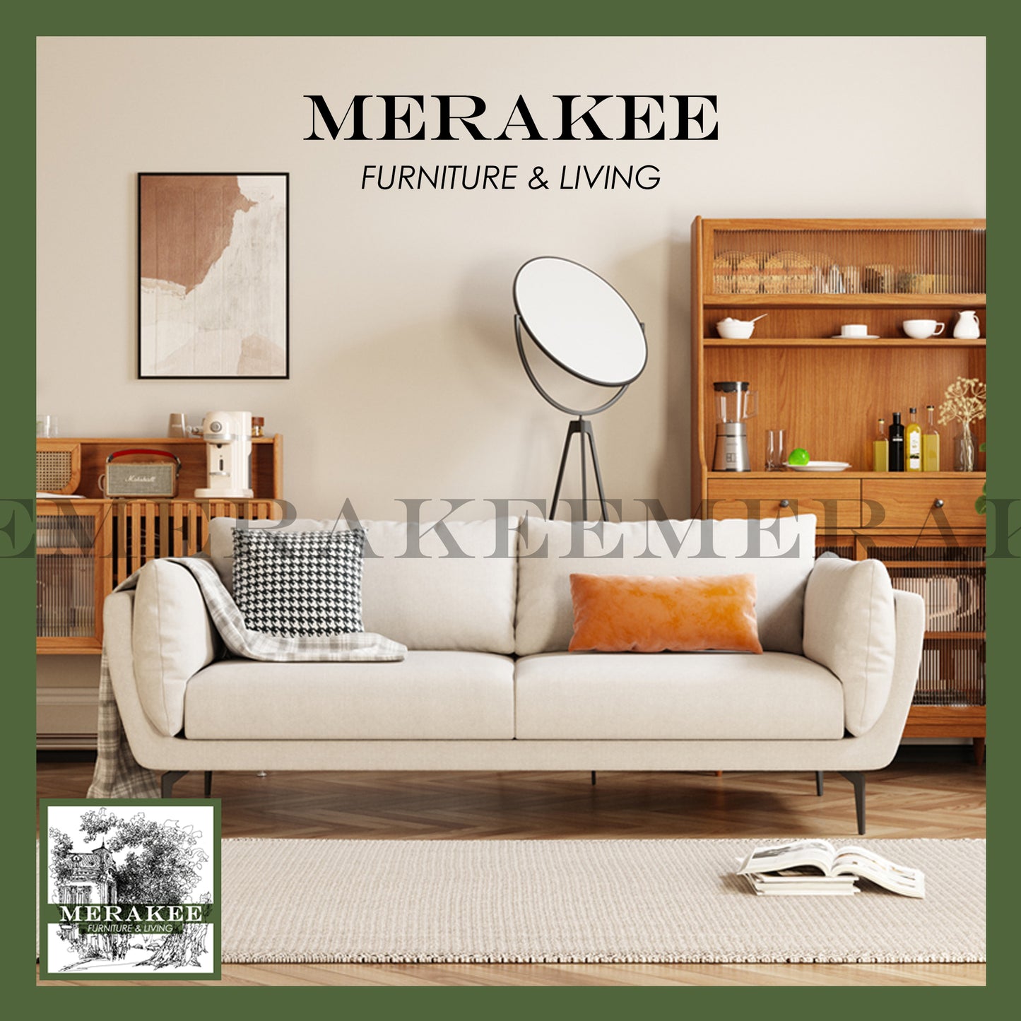 MERAKEE 1/2/3 Seater Sofa Solid Wood Color Solution Living Room Furniture JC806