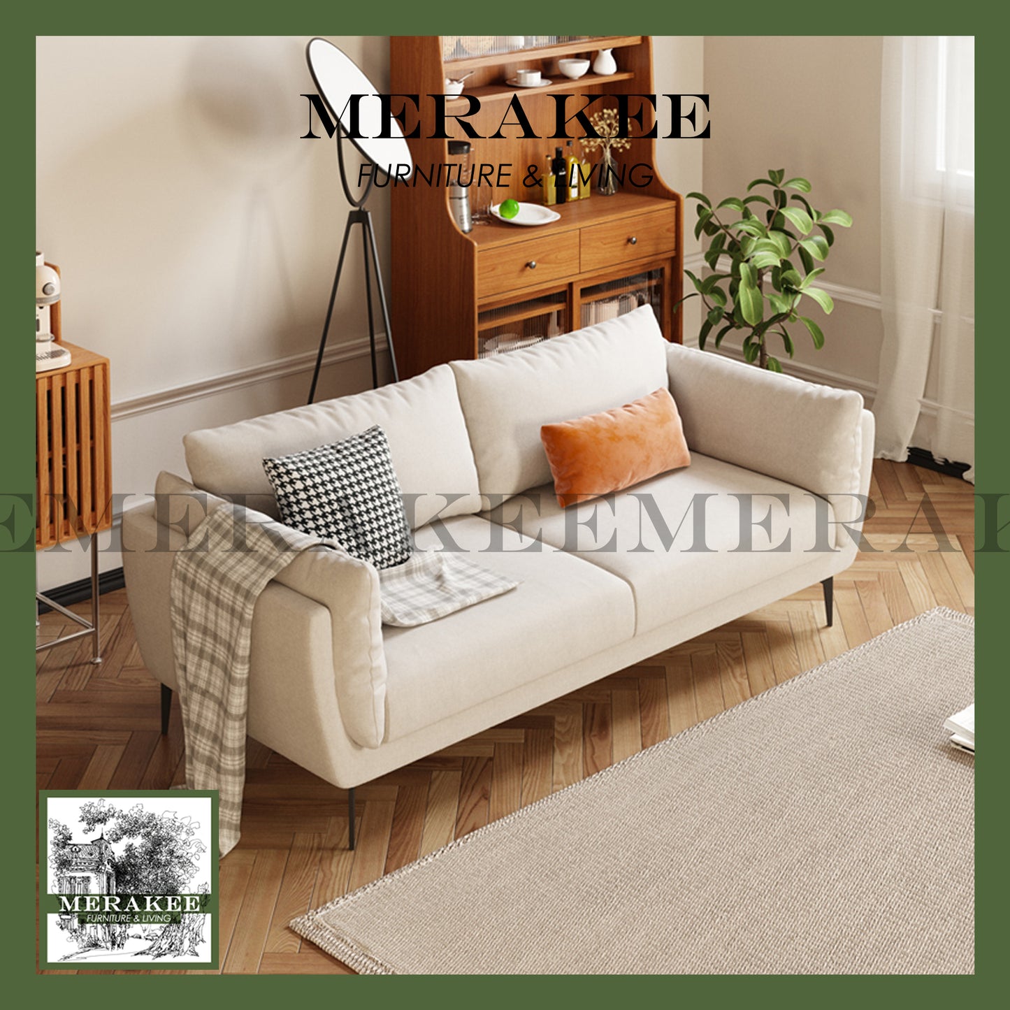 MERAKEE 1/2/3 Seater Sofa Solid Wood Color Solution Living Room Furniture JC806