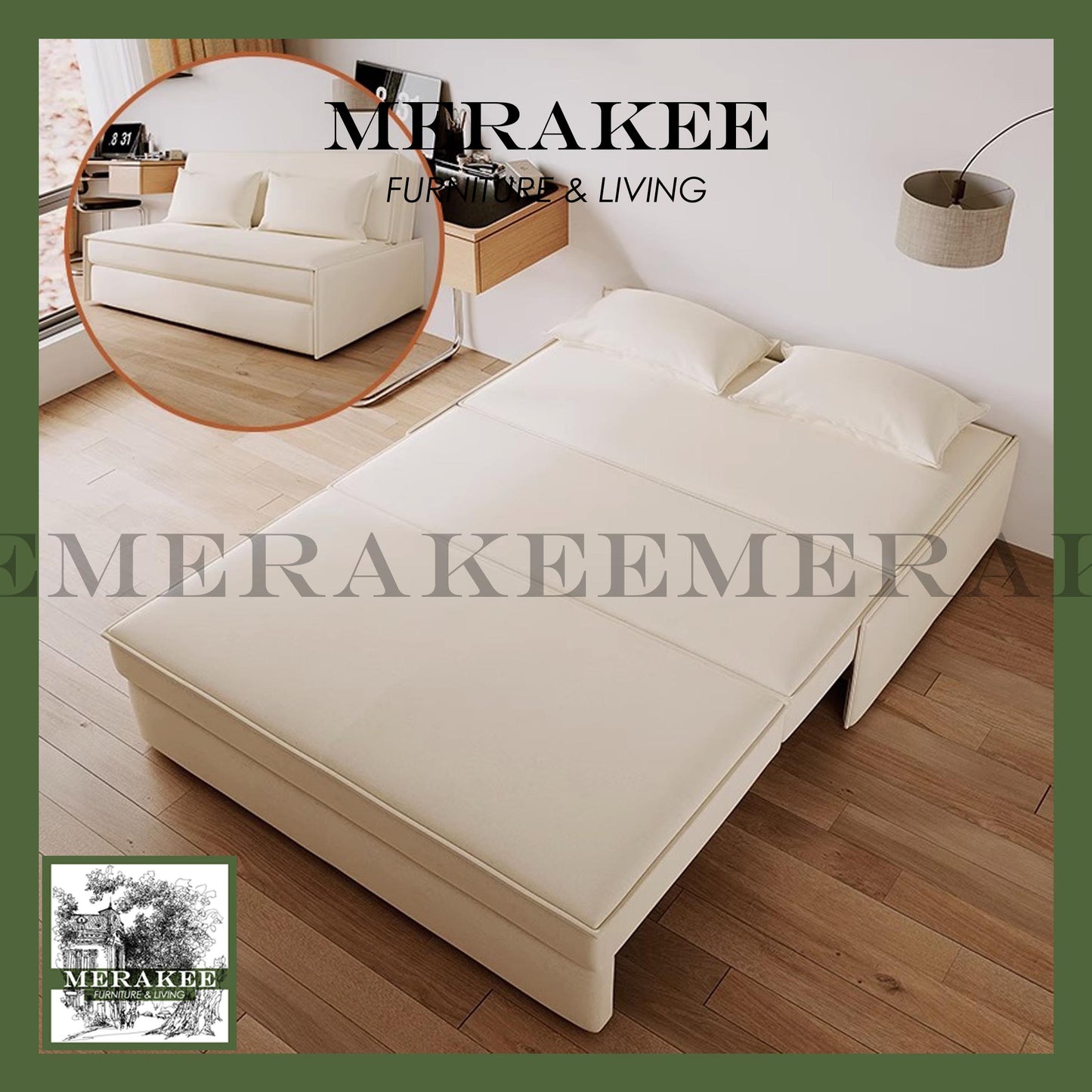 MERAKEE Multi Purpose Sofa Bed With Large Storage Color Solution Living Room Bedroom Furniture XC6396