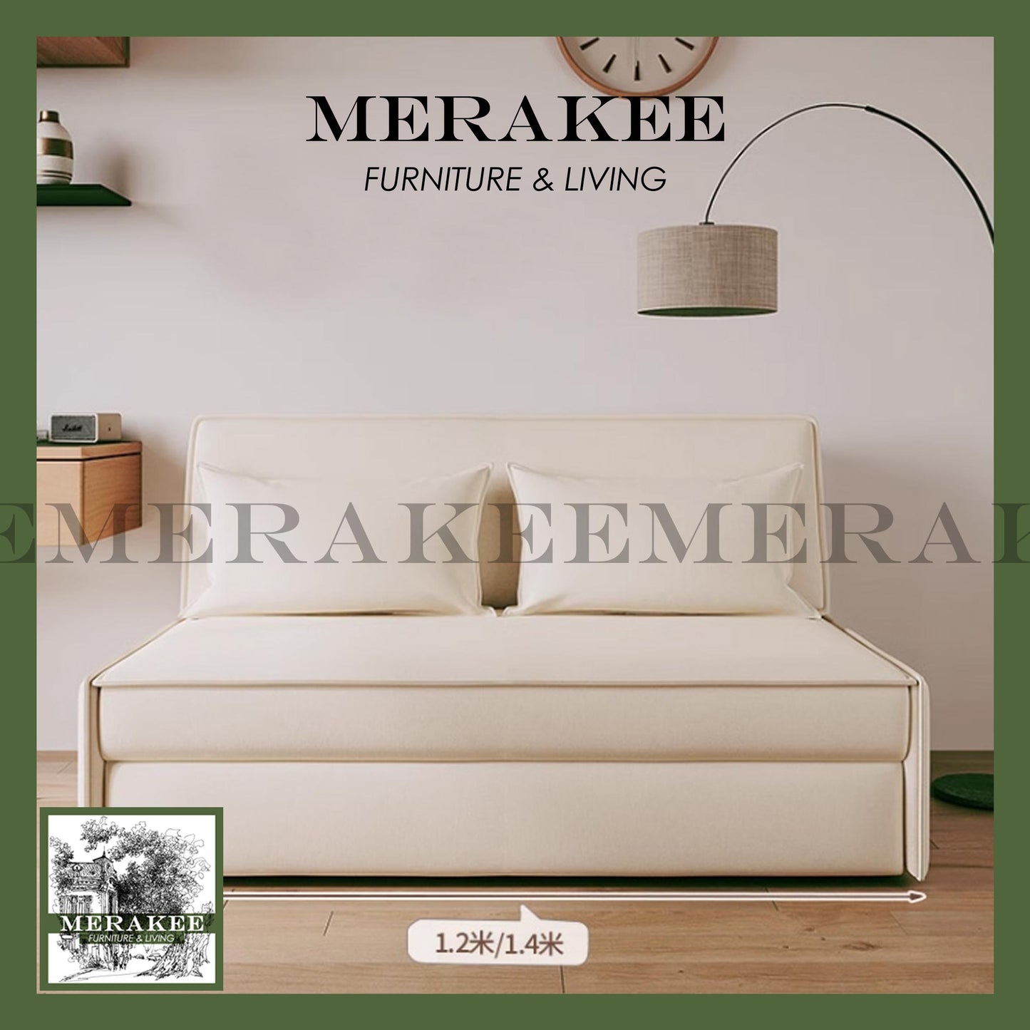 MERAKEE Multi Purpose Sofa Bed With Large Storage Color Solution Living Room Bedroom Furniture XC6396
