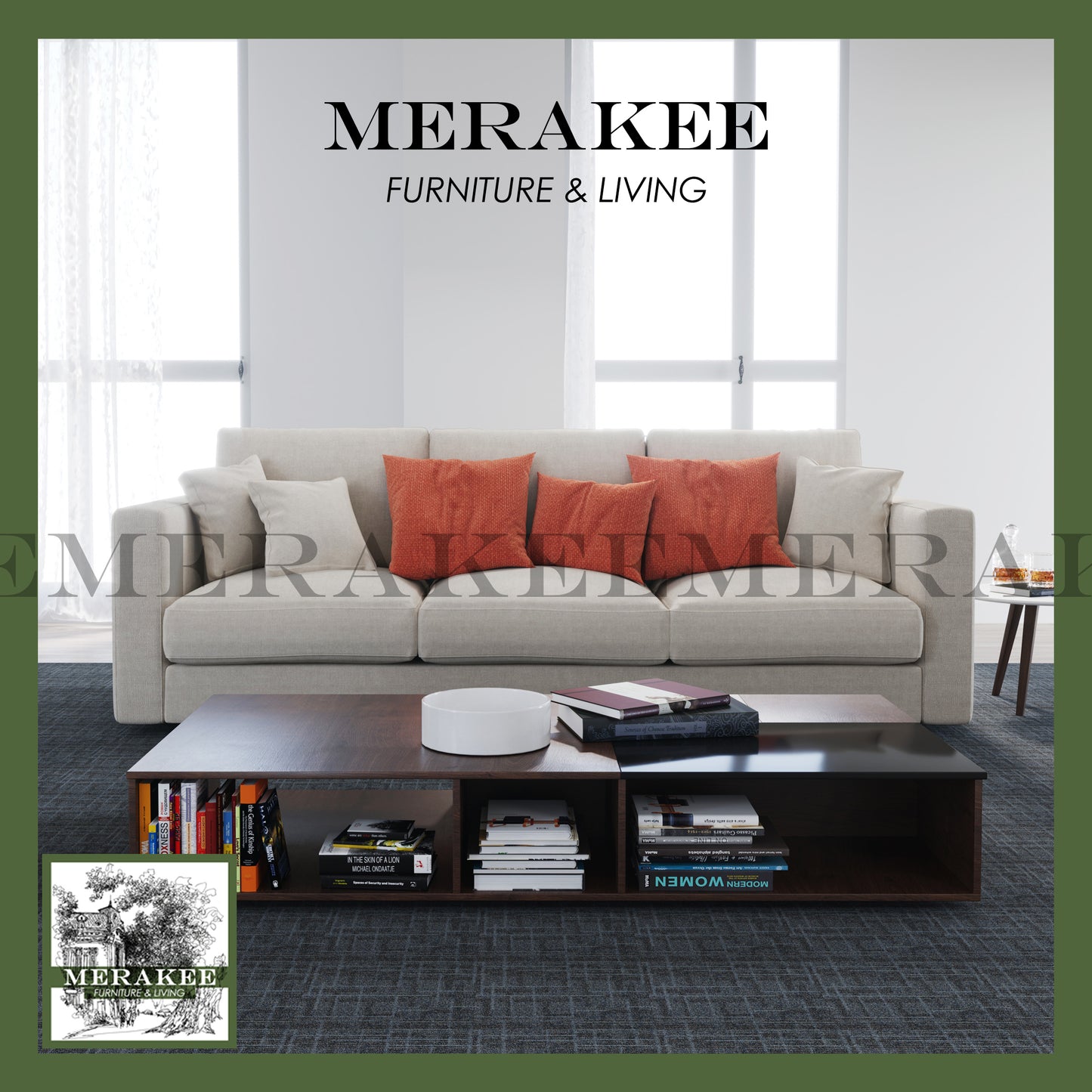 MERAKEE 1/2/3 Seater Sofa Solid Wood Color Solution Living Room Furniture JC561