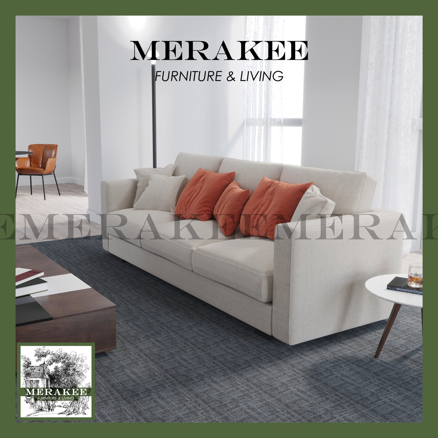 MERAKEE 1/2/3 Seater Sofa Solid Wood Color Solution Living Room Furniture JC561