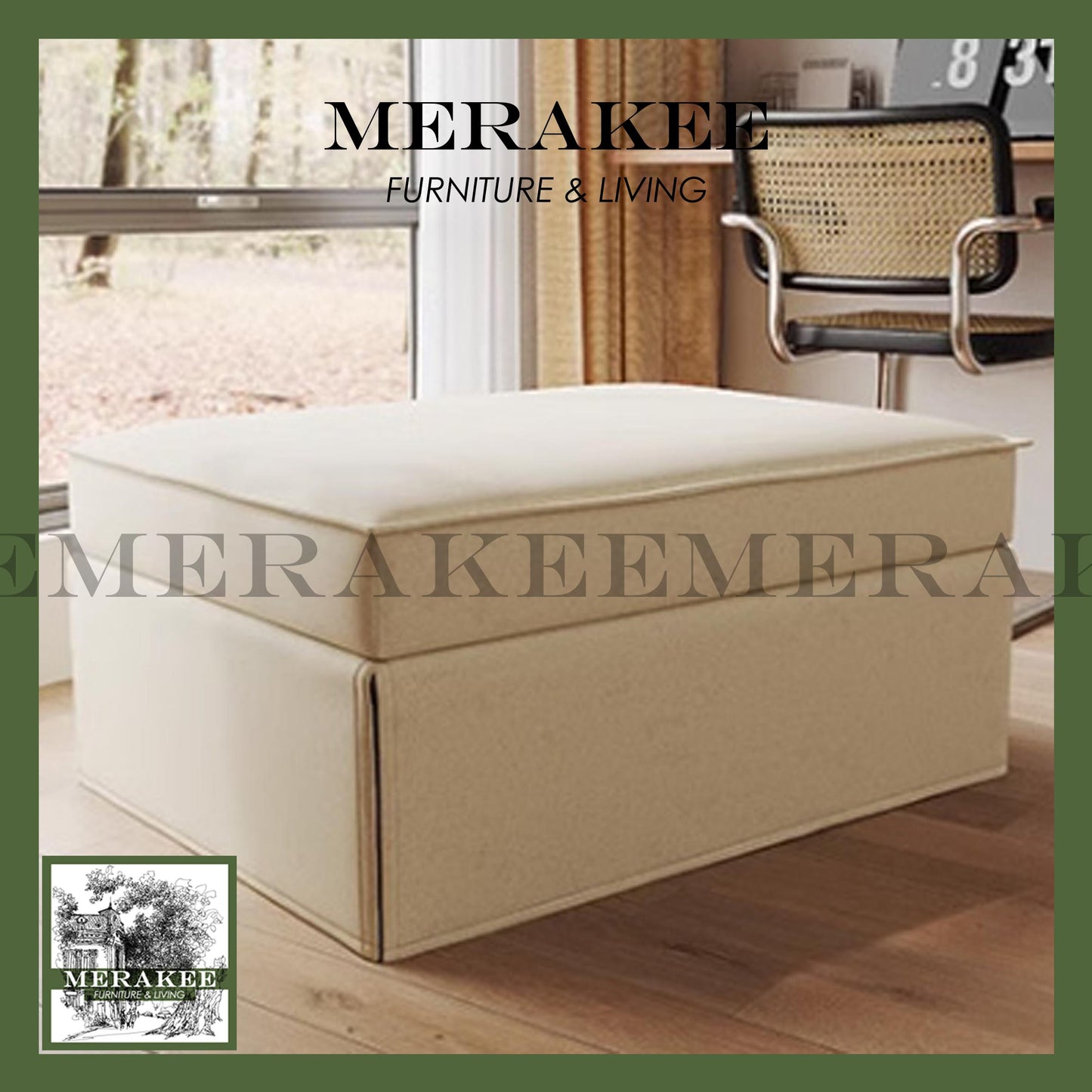 MERAKEE Multi Purpose Sofa Bed Stool Ottoman Single Color Solution Living Room Bedroom Office Furniture XC207