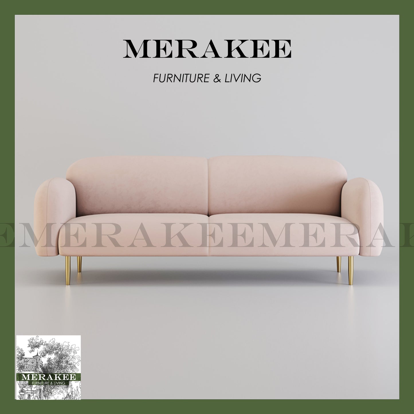 MERAKEE Velvet 1/2/3/4 Seater Sofa Color Solution Living Room Furniture JC998