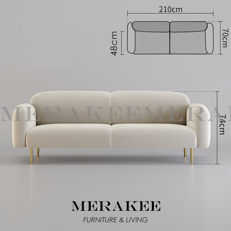 MERAKEE Velvet 1/2/3/4 Seater Sofa Color Solution Living Room Furniture JC998