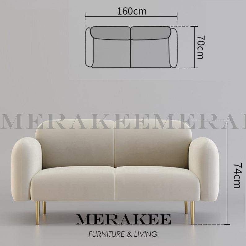 MERAKEE Velvet 1/2/3/4 Seater Sofa Color Solution Living Room Furniture JC998