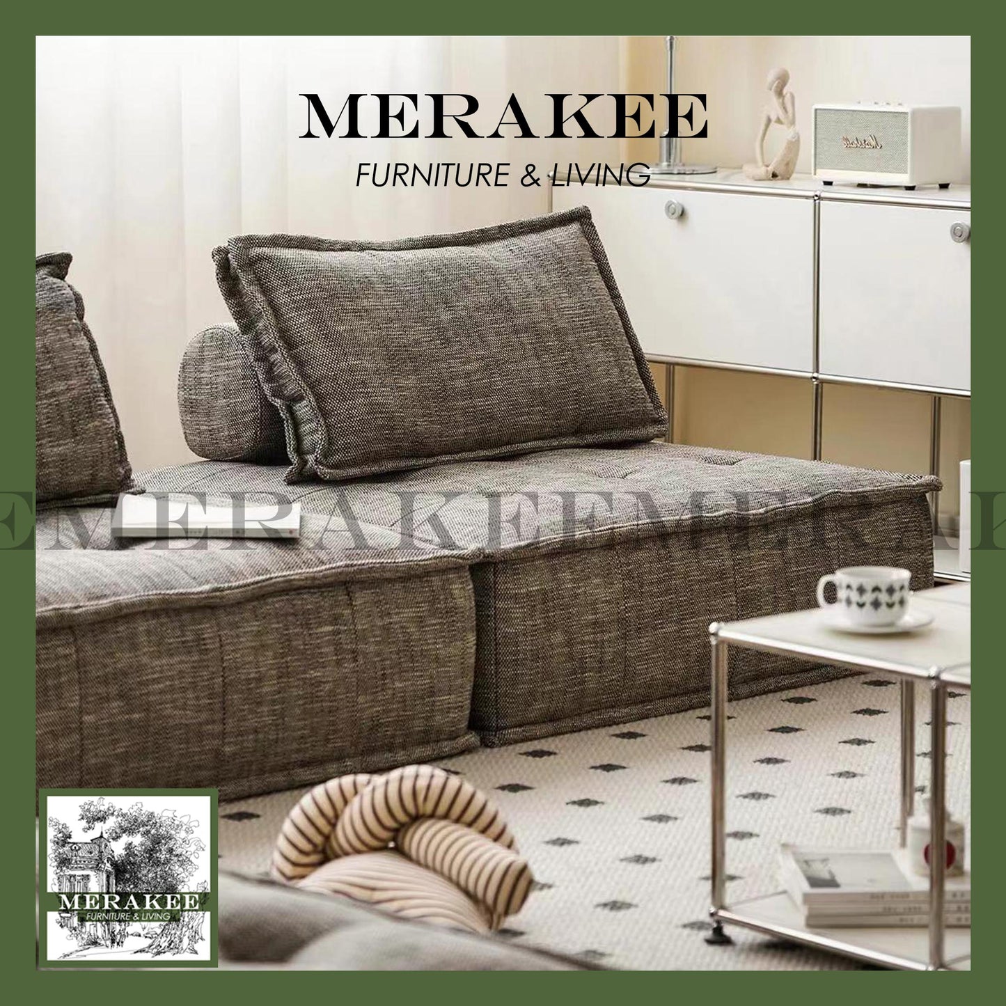MERAKEE Compressed Modular/Sectional Sofa Firm Seat 5 Years Warranty High Flexibility T207