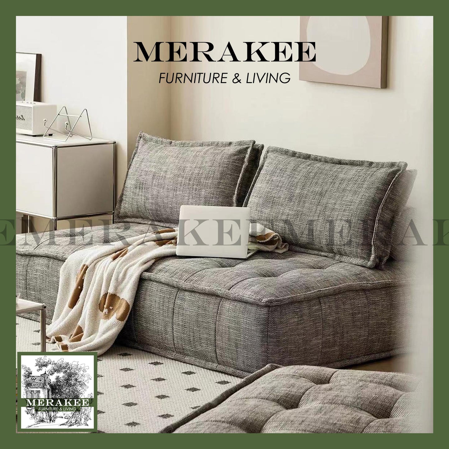 MERAKEE Compressed Modular/Sectional Sofa Firm Seat 5 Years Warranty High Flexibility T207