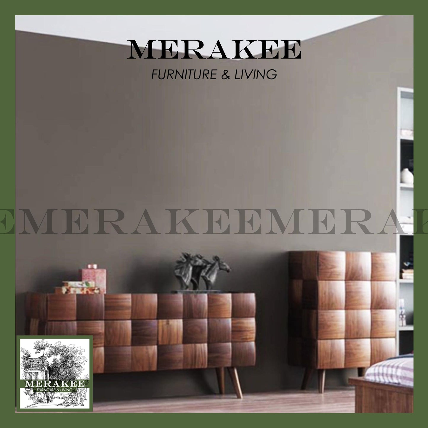 MERAKEE Solid Wood Cabinet TV Console Storage Living Room Dining Room Bedroom Furniture XD01