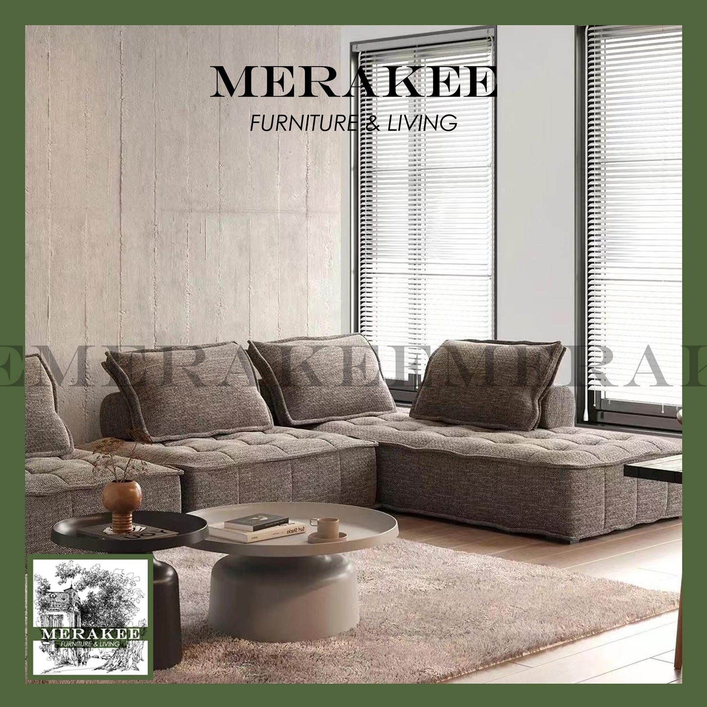 MERAKEE Compressed Modular/Sectional Sofa Firm Seat 5 Years Warranty High Flexibility T207