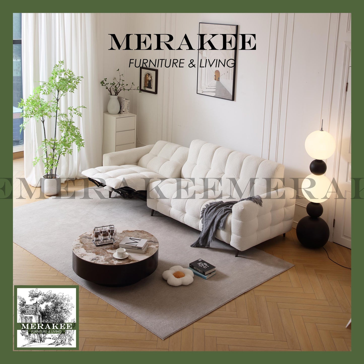MERAKEE Electric Recliner sofa Fabric 2/3 Seater Color Solution Living Room Bedroom Furniture XC8830