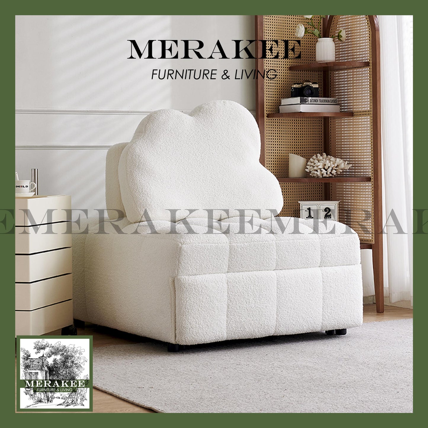 MERAKEE Multi Purpose Sofa Bed Color Solution Living Room Bedroom Furniture M008
