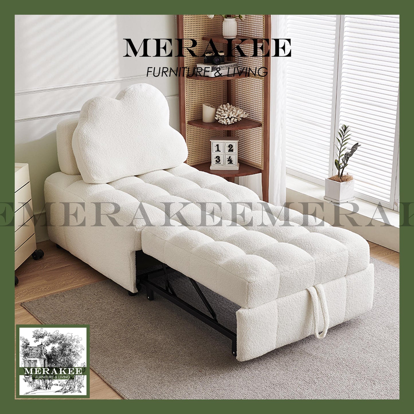 MERAKEE Multi Purpose Sofa Bed Color Solution Living Room Bedroom Furniture M008