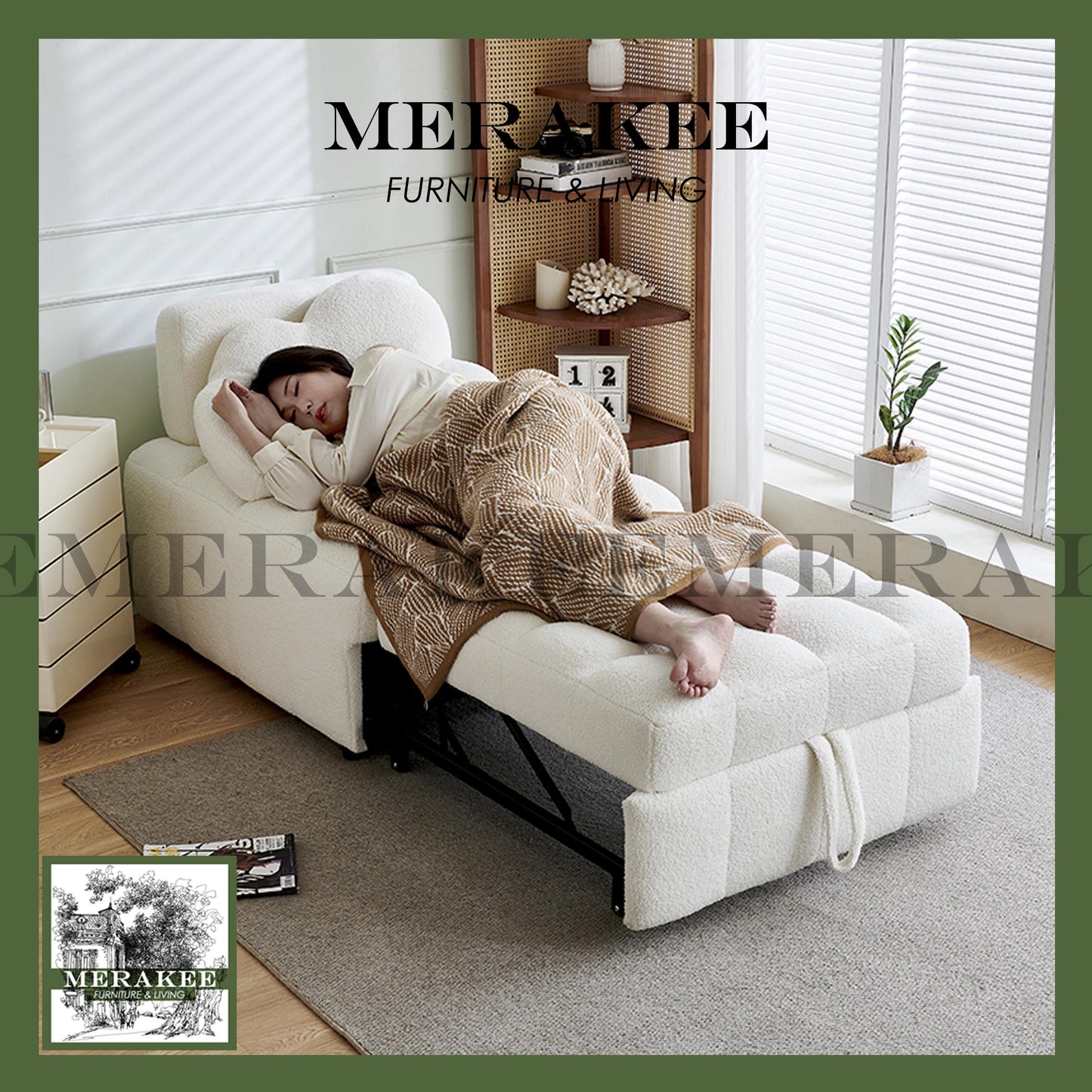 MERAKEE Multi Purpose Sofa Bed Color Solution Living Room Bedroom Furniture M008