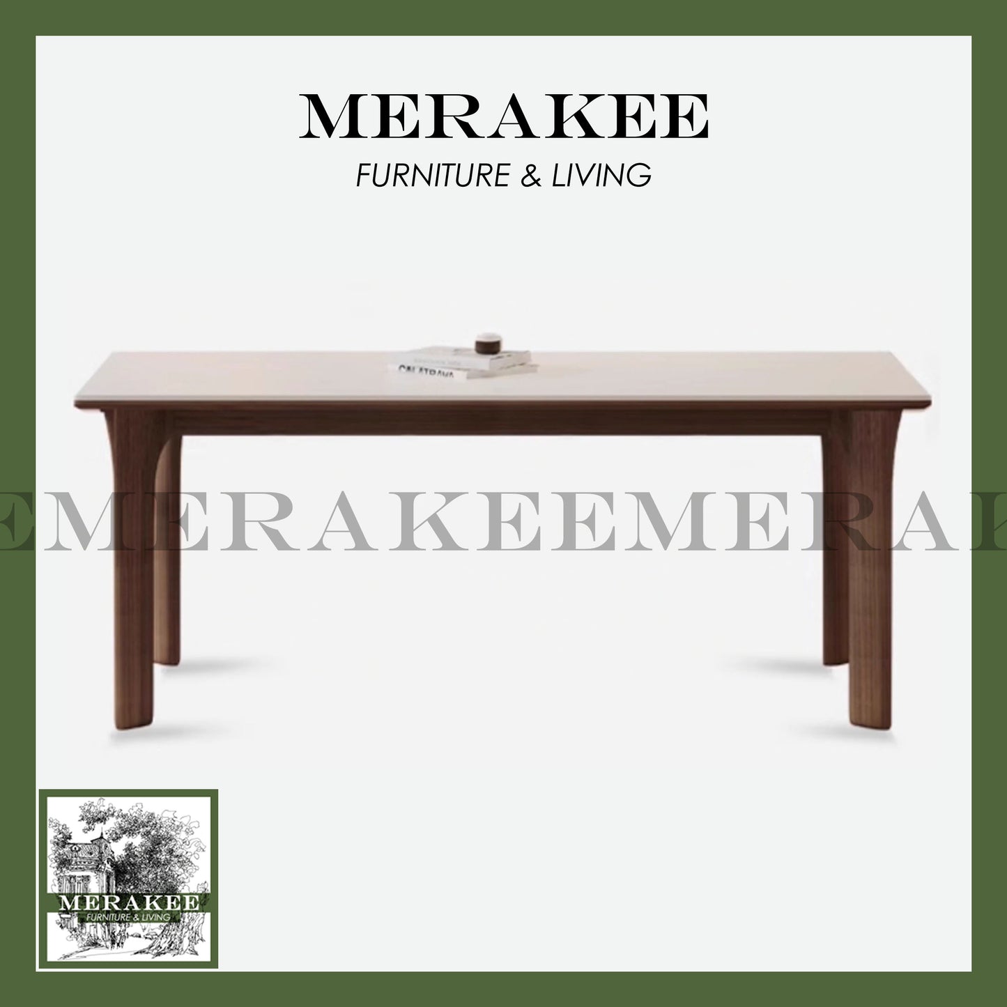 MERAKEE Customized Marble Like Sintered Stone Solid Ashwood Leg Dining Table Dining Room Furniture AW16