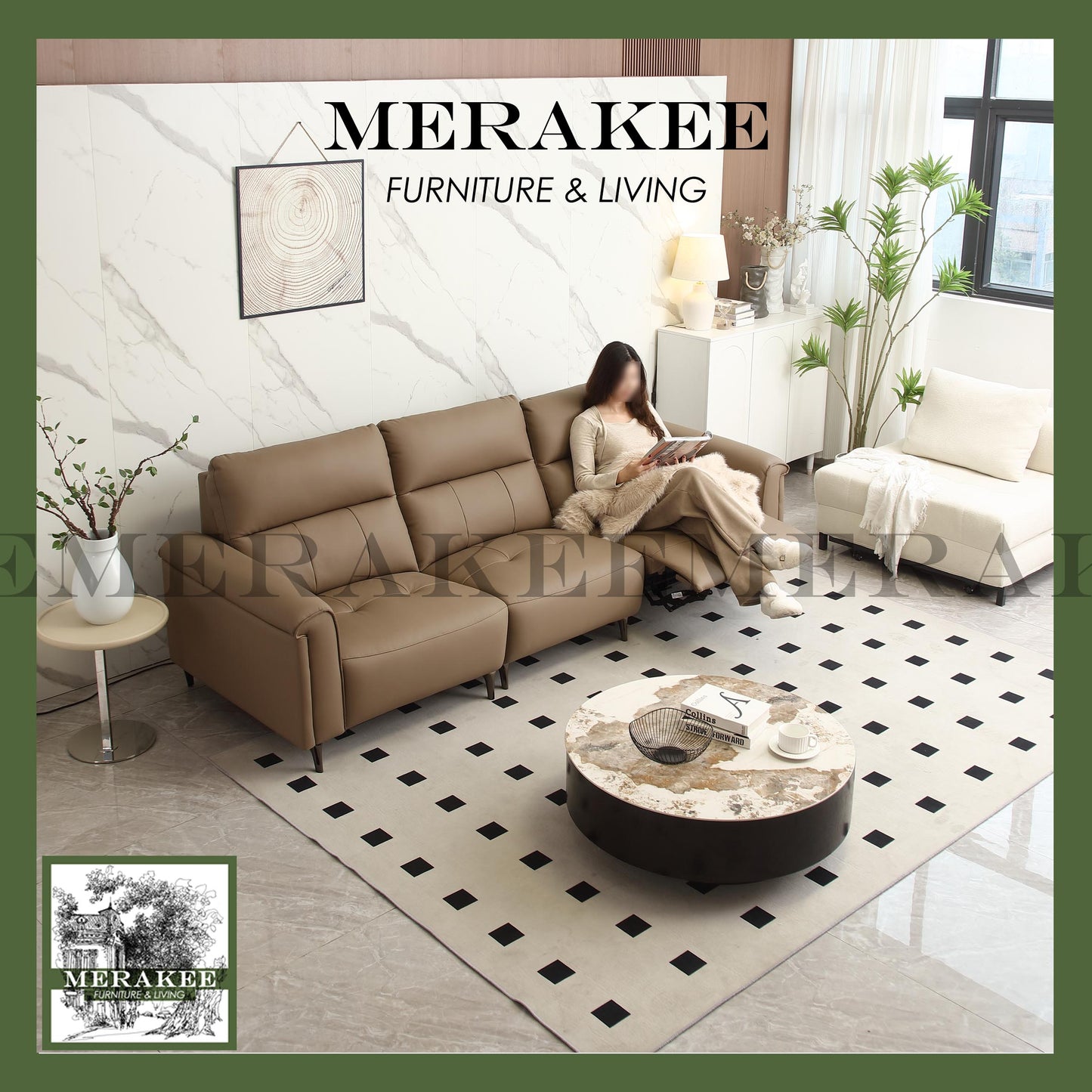 MERAKEE Full-Grain Genuine Leather Electric Recliner sofa 2/3/4 Seater Color Solution Living Room Furniture XC8828