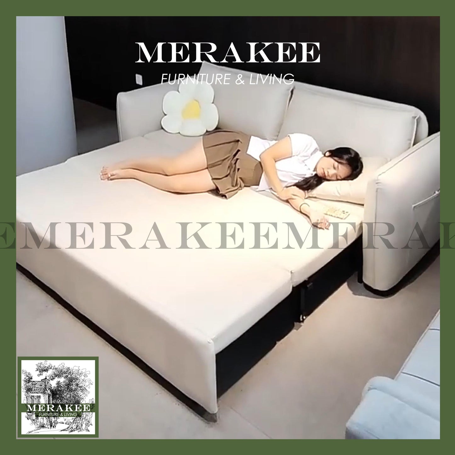 MERAKEE Multi Purpose Sofa Bed With Large Storage Color Solution Living Room Bedroom Furniture K27