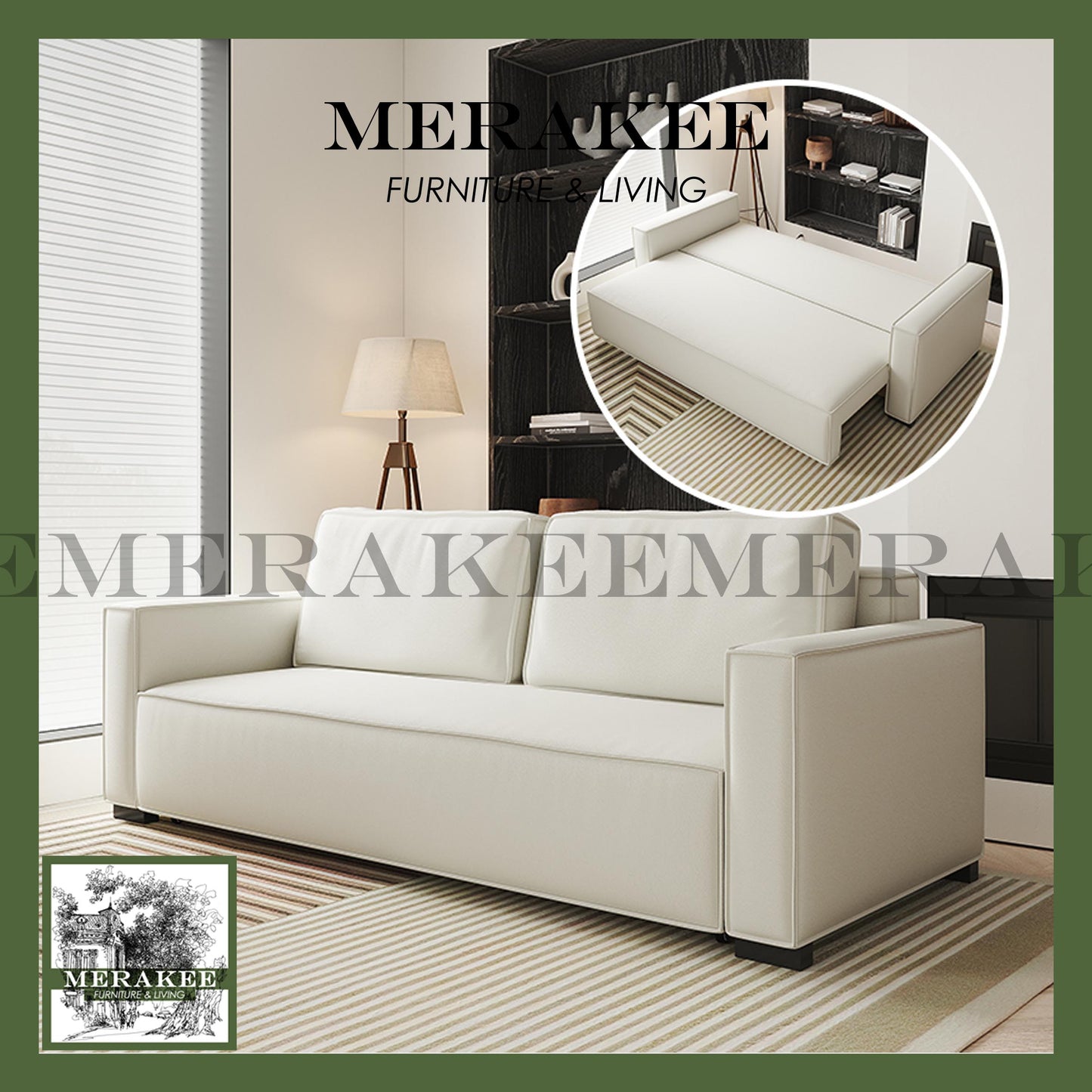 MERAKEE Multi Purpose Sofa Bed With Large Storage Color Solution Living Room Bedroom Furniture JM2206