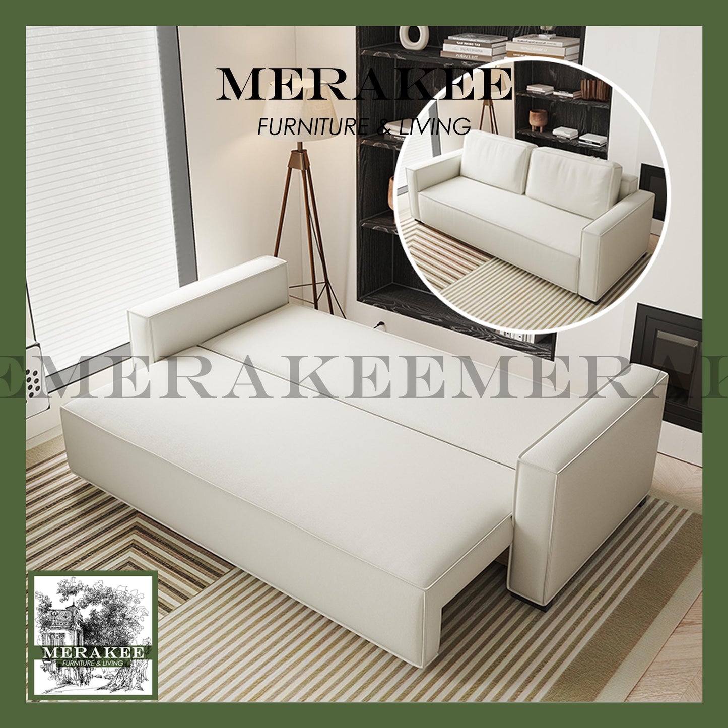 MERAKEE Multi Purpose Sofa Bed With Large Storage Color Solution Living Room Bedroom Furniture JM2206