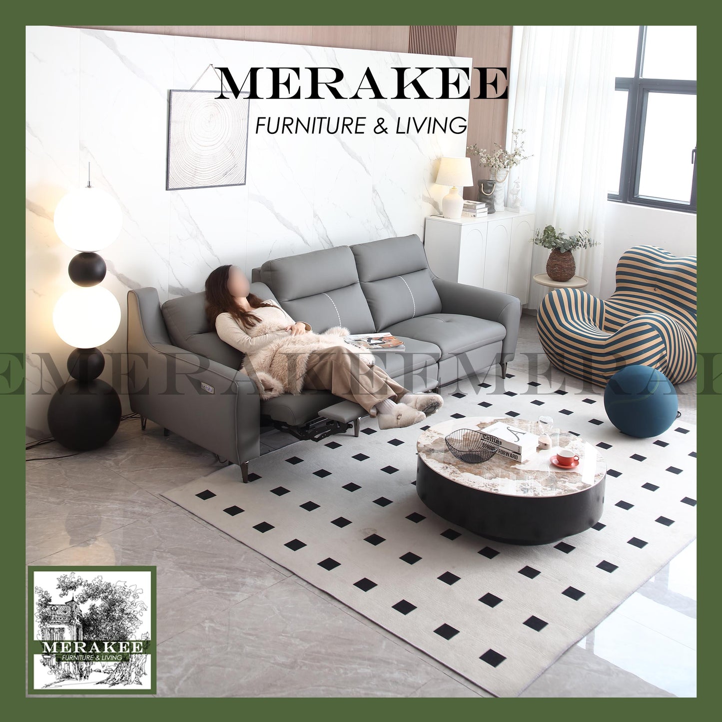 MERAKEE Full-Grain Genuine Leather Electric Recliner sofa 2/3/4 Seater Color Solution Living Room Furniture XC8826