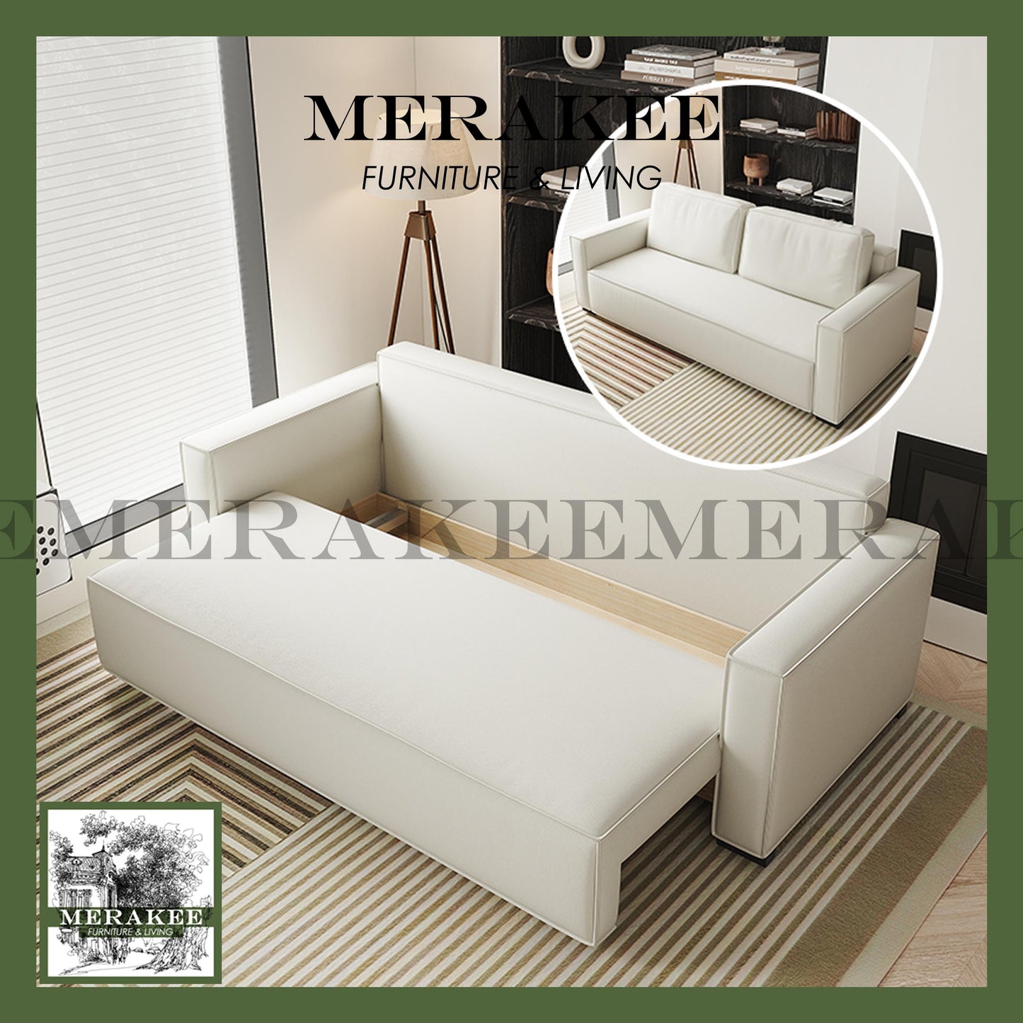 MERAKEE Multi Purpose Sofa Bed With Large Storage Color Solution Living Room Bedroom Furniture JM2206