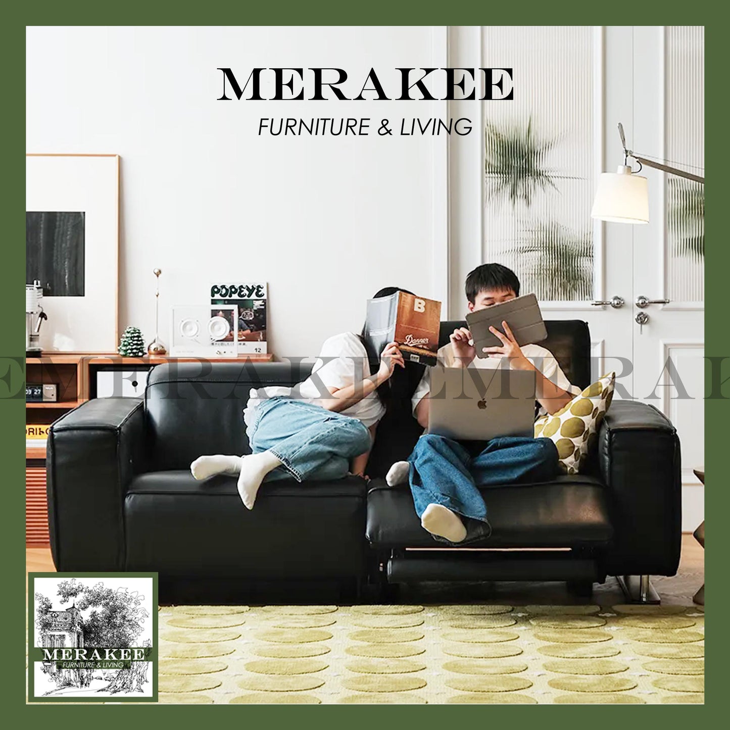 MERAKEE Full-Grain Genuine Leather Electric Recliner sofa 2/3/4 Seater Color Solution Living Room Furniture XC8839