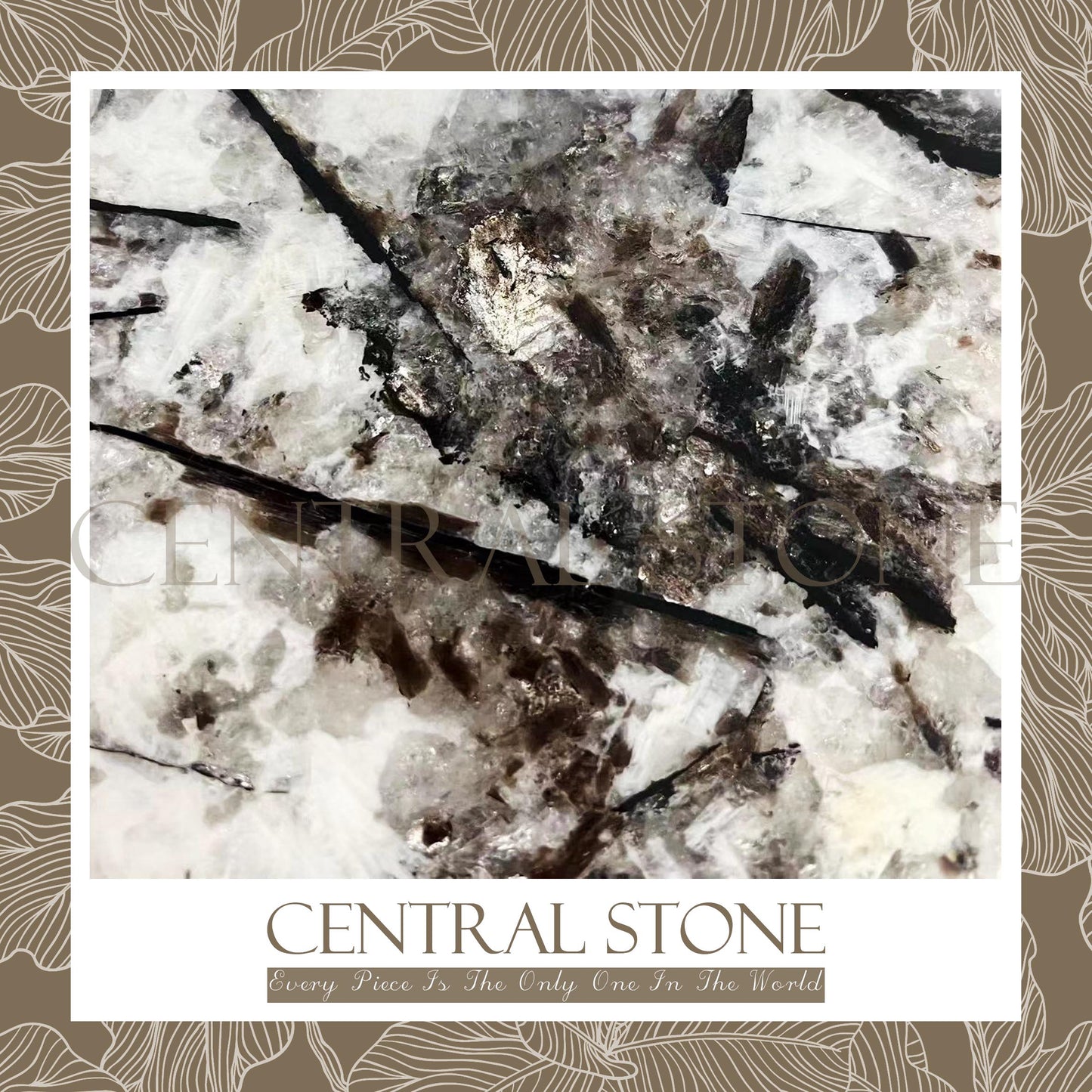 CENTRAL STONE Italian Natural Marble Quartz Coffee Side Table Dia40cm -Silver Fox