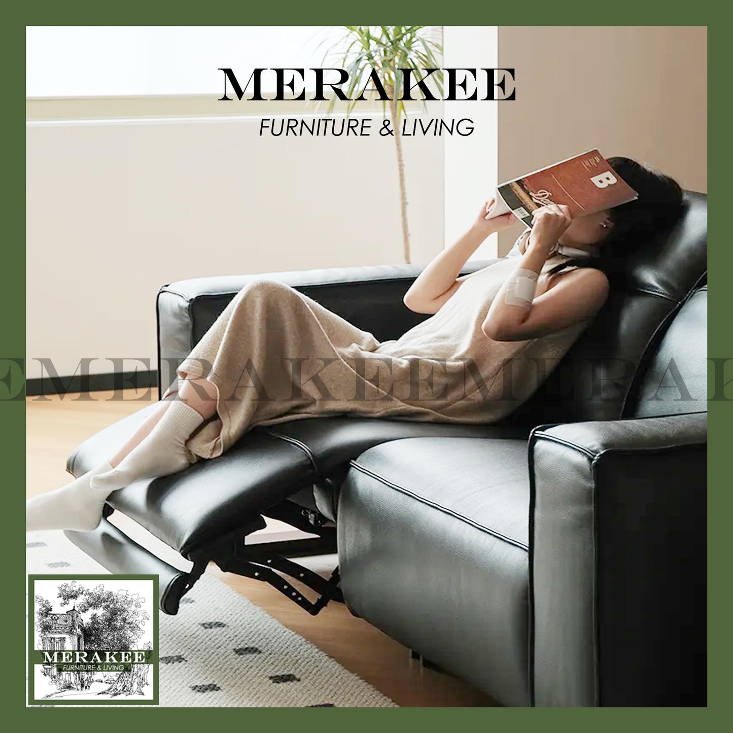 MERAKEE Full-Grain Genuine Leather Electric Recliner sofa 2/3/4 Seater Color Solution Living Room Furniture XC8839