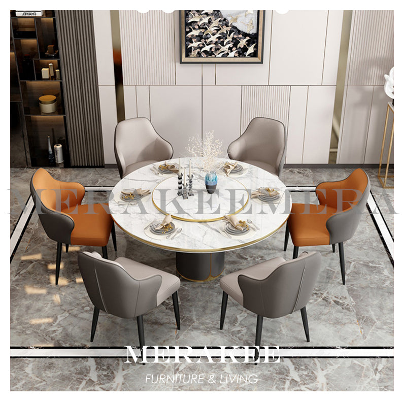 MERAKEE Dining Chair PU Leather Solid Wood Frame Ashwood Leg Dining Room Furniture JC16