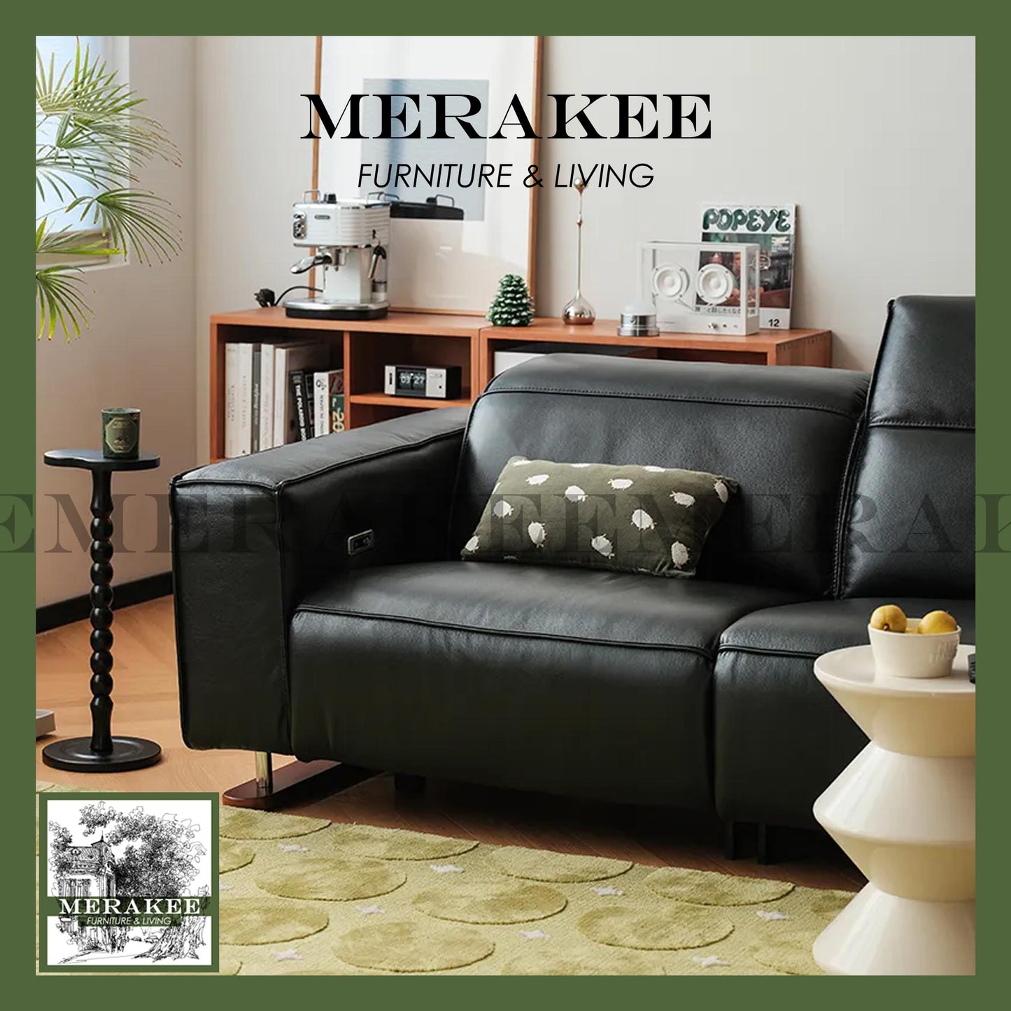 MERAKEE Full-Grain Genuine Leather Electric Recliner sofa 2/3/4 Seater Color Solution Living Room Furniture XC8839