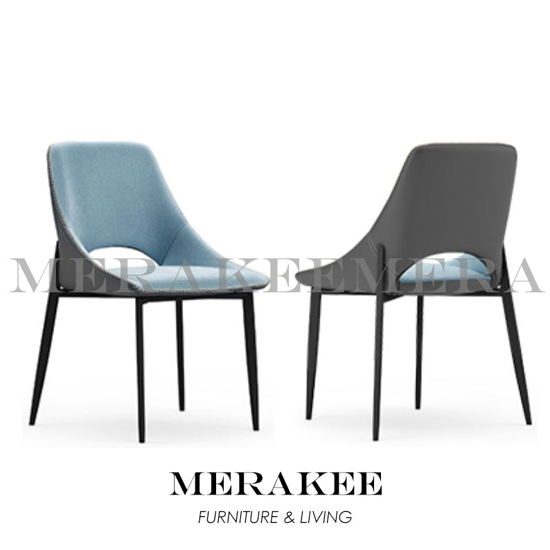 MERAKEE Dining Chair PU Leather Technology Fabric Solid Wood Frame Dining Room Furniture JC20