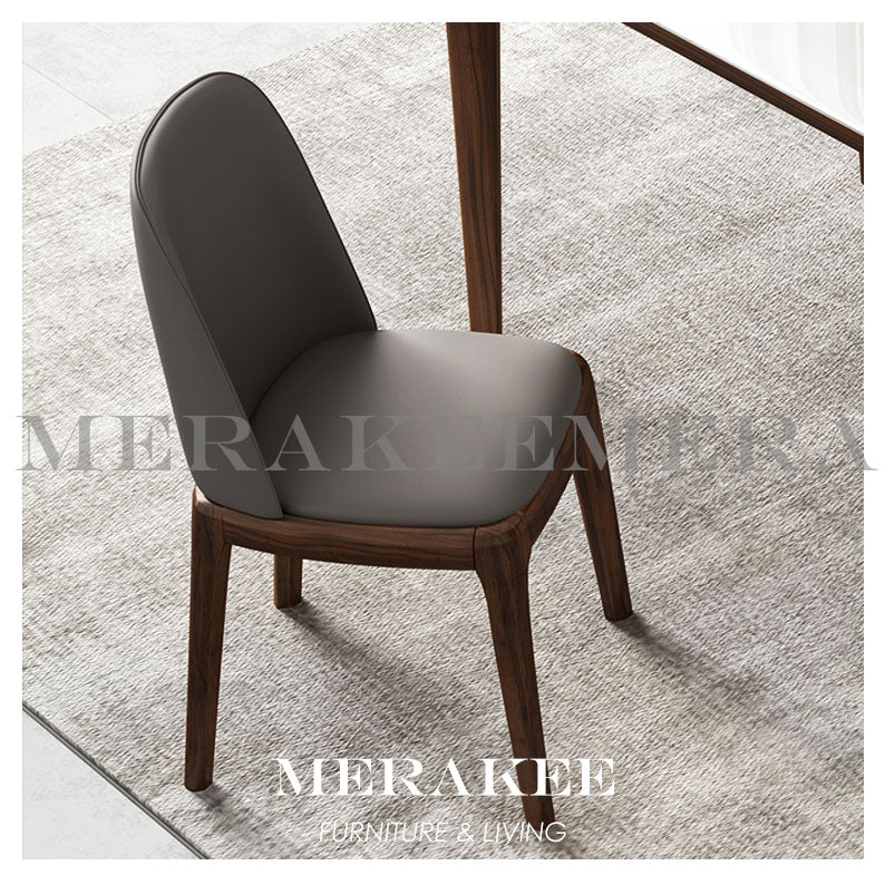 MERAKEE Customized Marble Like Sintered Stone Solid Ash Wood Leg Dining Table Dining Room Furniture AW002