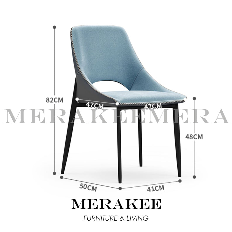 MERAKEE Dining Chair PU Leather Technology Fabric Solid Wood Frame Dining Room Furniture JC20