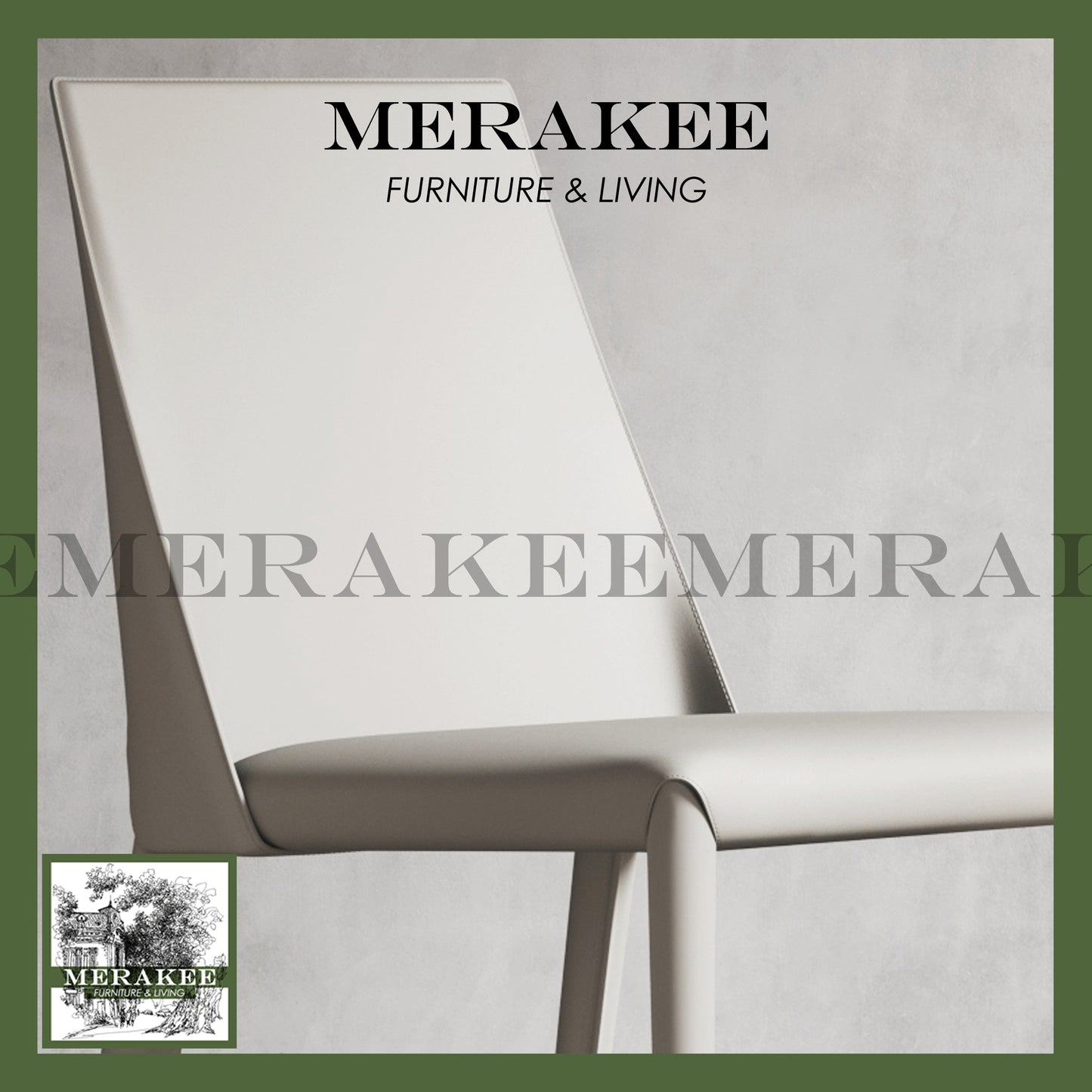 MERAKEE Dining Chair Saddle Leather Dining Room Furniture JC24
