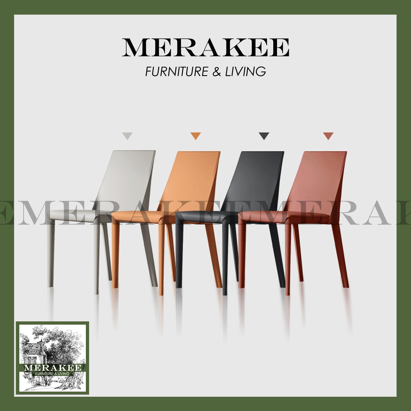 MERAKEE Dining Chair Saddle Leather Dining Room Furniture JC24