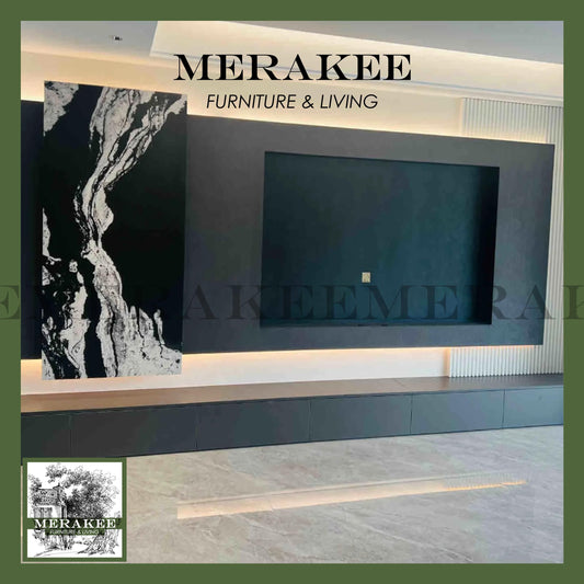 MERAKEE TV Sintered Stone Feature Wall Cutsomization with Installation