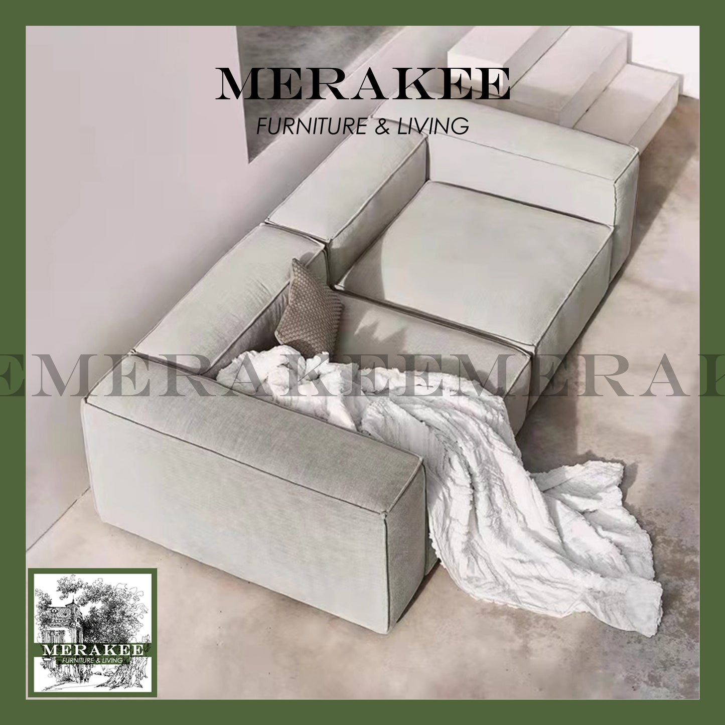 MERAKEE Compressed Sofa 3/4/4+ Seater Modular/Sectional Firm Seat High Flexibility C04