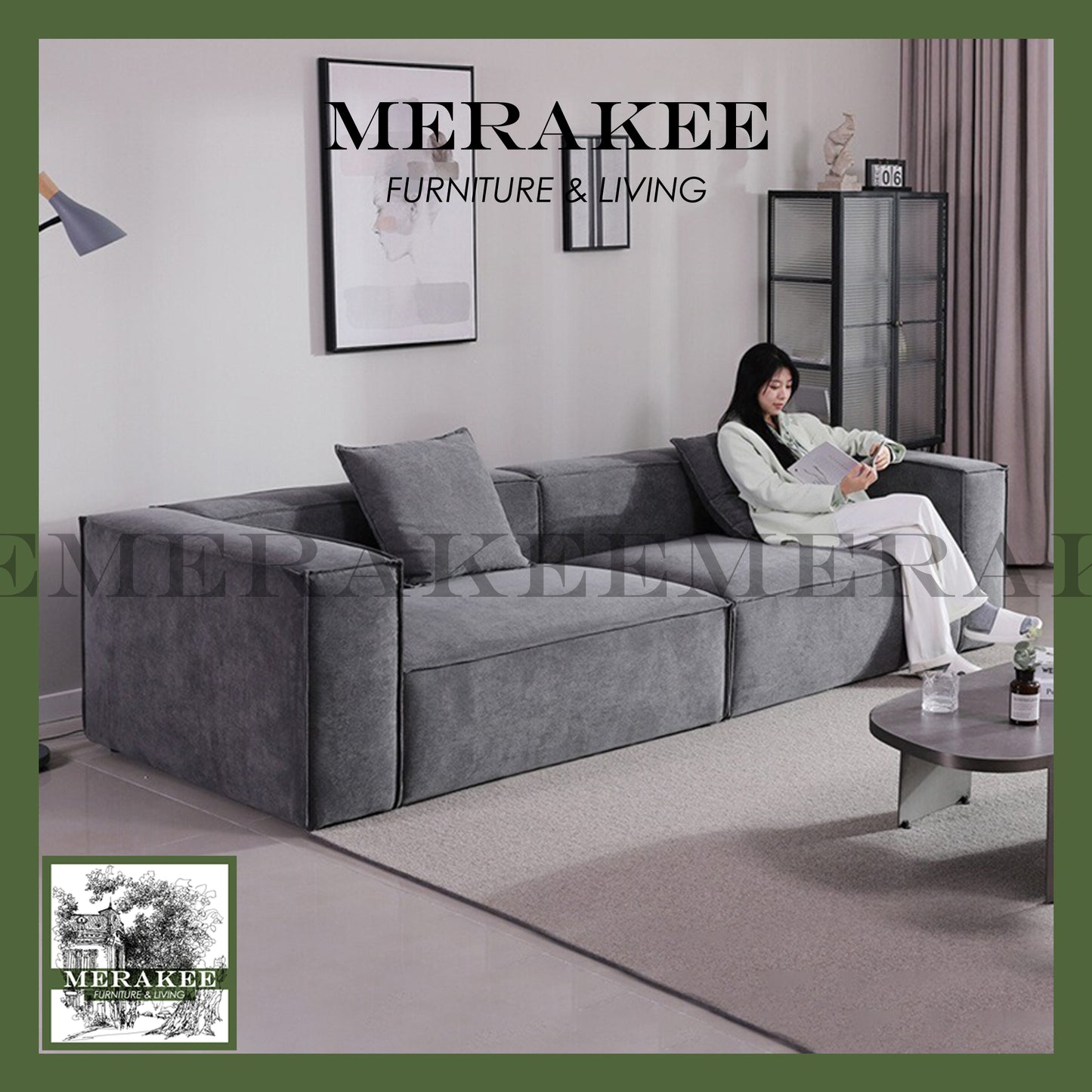 MERAKEE Compressed Sofa 3/4/4+ Seater Modular/Sectional Firm Seat High Flexibility C04
