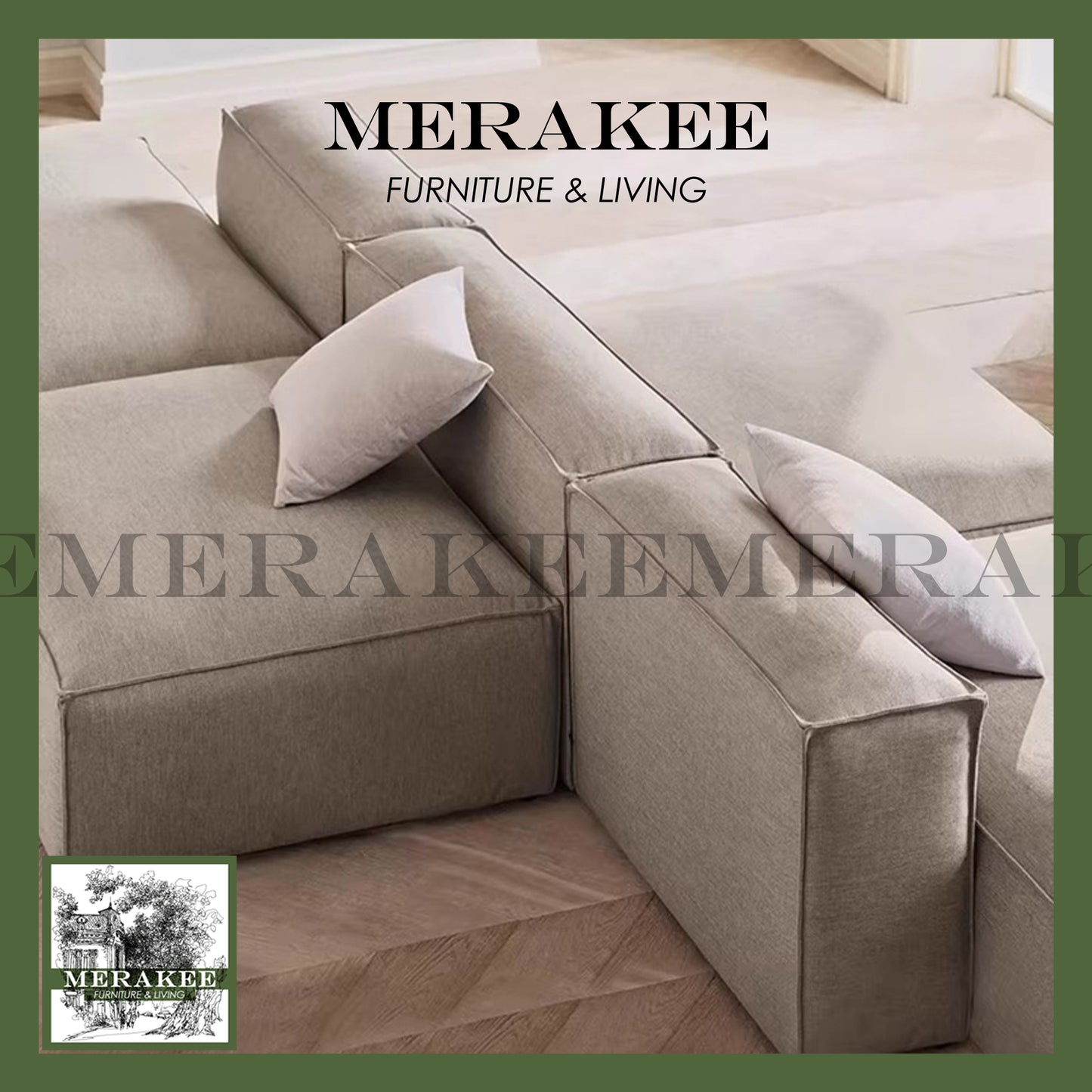 MERAKEE Compressed Sofa 3/4/4+ Seater Modular/Sectional Firm Seat High Flexibility C04