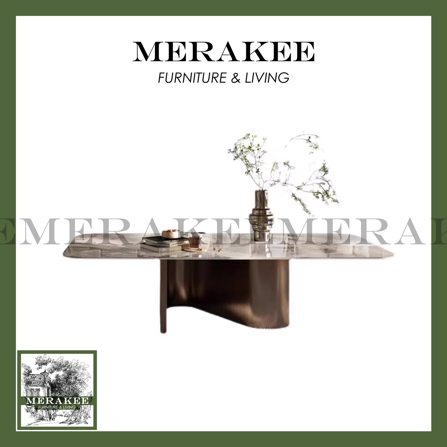 MERAKEE Customized Marble Like Sintered Stone Coffee Table CT04