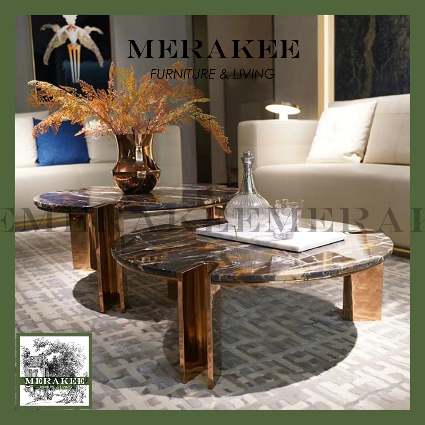 MERAKEE Natural Marble Coffee Table CT101