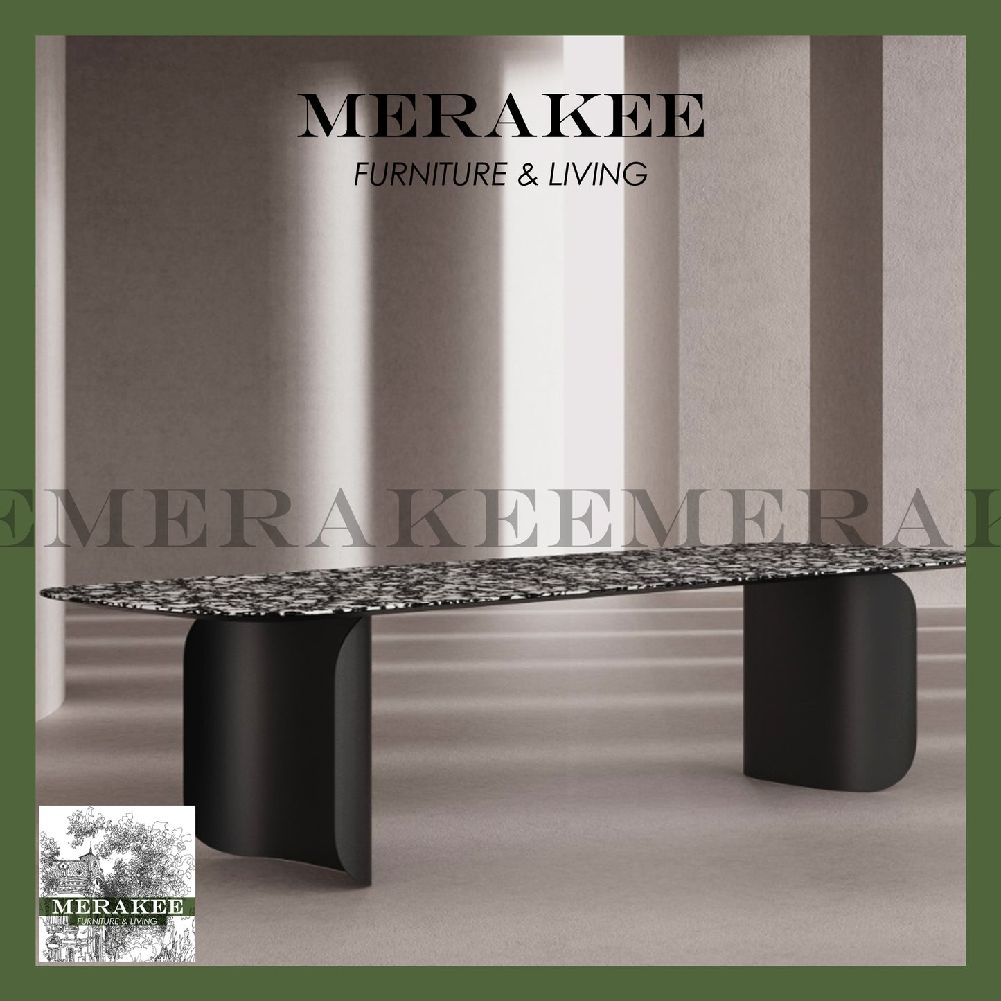 MERAKEE Customized Terrazzo Sintered Stone Dining Table Dining Room Furniture X1